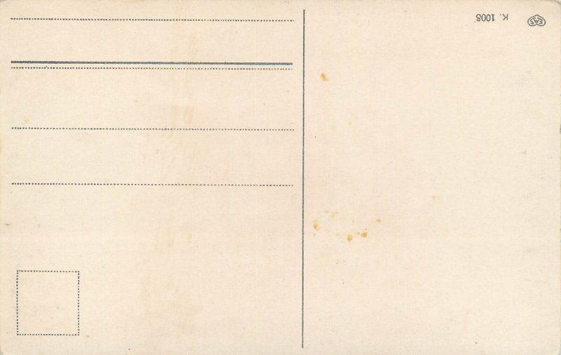 Germany patriotic drawn children flag greetings postcard