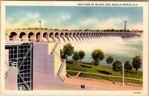 Postcard DAM SCENE Muscle Shoals Alabama AL AL0731