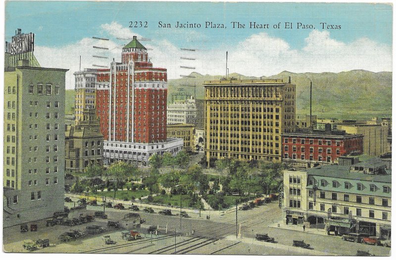 US El Paso, Texas. San Jacinto Plaza.  Stamp #552a  1935