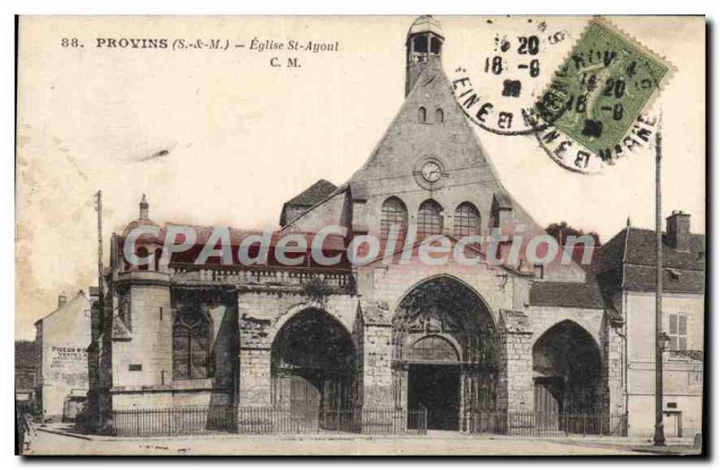 Old Postcard Provins Church St Ayoul