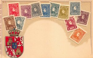 Spain Stamps on Early Embossed Postcard, Unused, Published by Ottmar Zieher