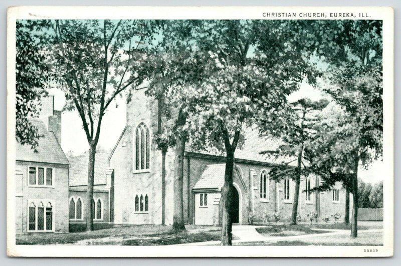 Eureka Illinois~covered Arch Entryway to the Christian Church~1935 Bluesky PC