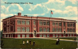 Washington School Miles City Montana Postcard Emigrant Gertrude 713 Prairie Ave