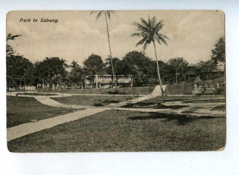 206569 INDONESIA HOLLAND INDIA SABANG Park Vintage postcard