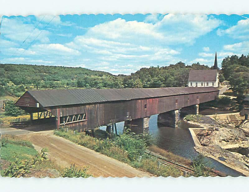 Unused Pre-1980 CHURCH & COVERED BRIDGE Bath New Hampshire NH t7862