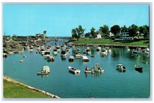 c1950's Boats In The Picturesque Harbor Of Perkin's Cove Ogunquit Maine Postcard