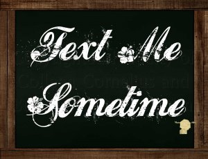 Set of 6  Postcards Blackboard Greetings - Text Me Sometime - Simple Expression