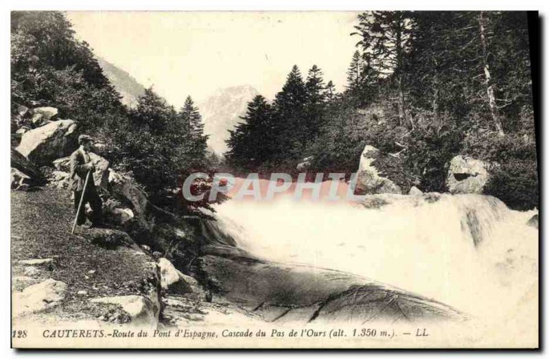 Old Postcard Cauterets Bridge Road D Spain Cascade No The Bear