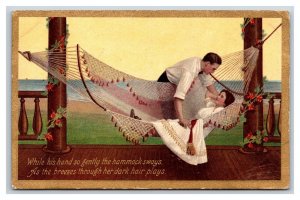 Romance Couple on Hammack Gilt DB Postcard U8