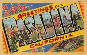 LPS12 PASADENA California LARGE Big letter Postcard