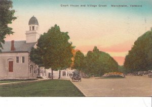 Postcard Court House and Village Green Manchester VT