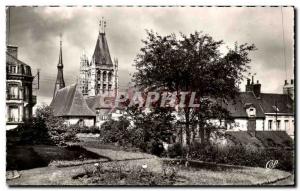 Old Postcard Laigle The St. Martin's Church through the trees