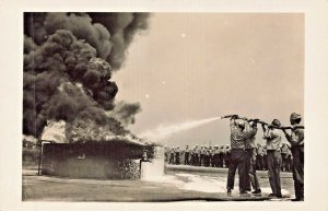 Great Lakes Illinois Naval Training Fire Fighting School~REAL PHOTO POSTCARD