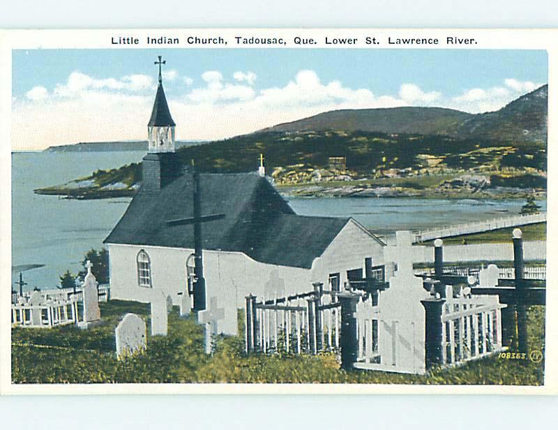 Unused W-Border GRAVEYARD AT TADOUSSAC CHURCH Saguenay QUEBEC L4888
