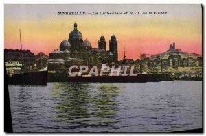 Old Postcard Marseille The Cathedral and ND De La Garde
