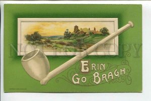 439450 Ireland Forever Smoking pipe Erin Go Bragh 1910 year embossed postcard