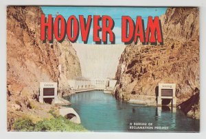 P2423, vintage postcard book hoover dam and lake mead with10 foldout views