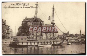 Old Postcard Honfleur Lieutenancy and the old boat basin Voileir