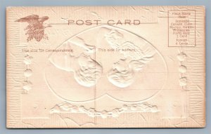 VALENTINE ANTIQUE DEEPLY EMBOSSED POSTCARD ROMANTIC COUPLE