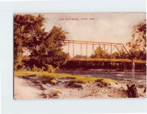 Postcard Coon River Bridge, Perry, Iowa