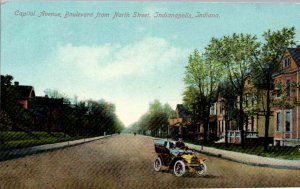 Indianapolis, Indiana - Driving on Capitol Ave, Boulevard from North St. - c1908