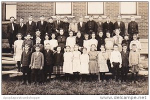 Children Posing Country School Lamont ??? Maine Real Photo