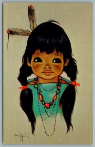 Postcard Canada c1970s Little Doe Arist Signed Chris Toffersey