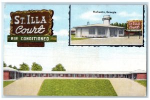 c1940's St. Illa Court Restaurant Cottages Nahunta Georgia GA Vintage Postcard