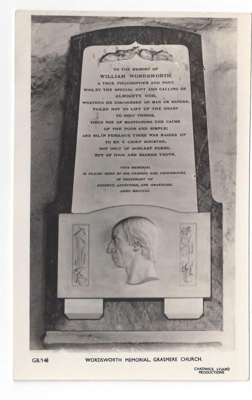 RP GB Wordsworth Memorial Grasmere Church Leeds Real Photo