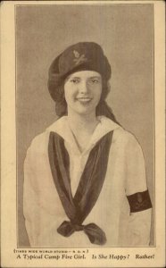 Camp Fire Girl Hat Scarf Camp Fire Outfitting Co Postcard c1930