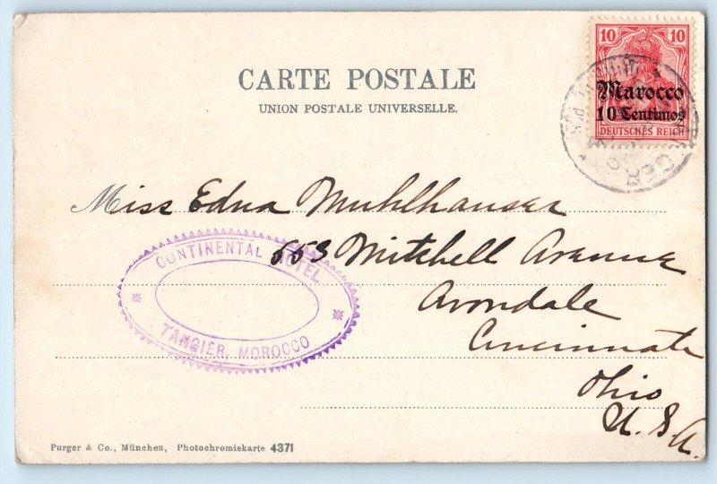 Morocco Postcard Water Merchant Scene in Tangier c1905 Posted Antique