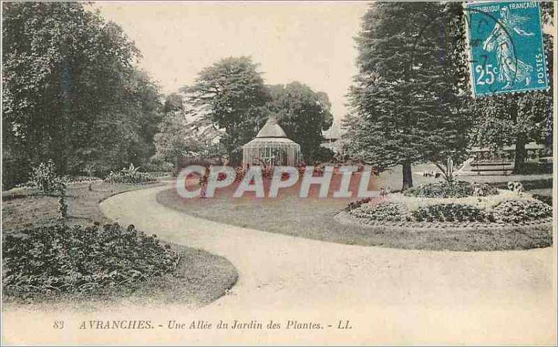 Old Postcard Avranches An allee du Jardin des Plantes