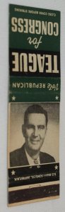 Vote Republican Teague for Congress 20 Strike Matchbook Cover