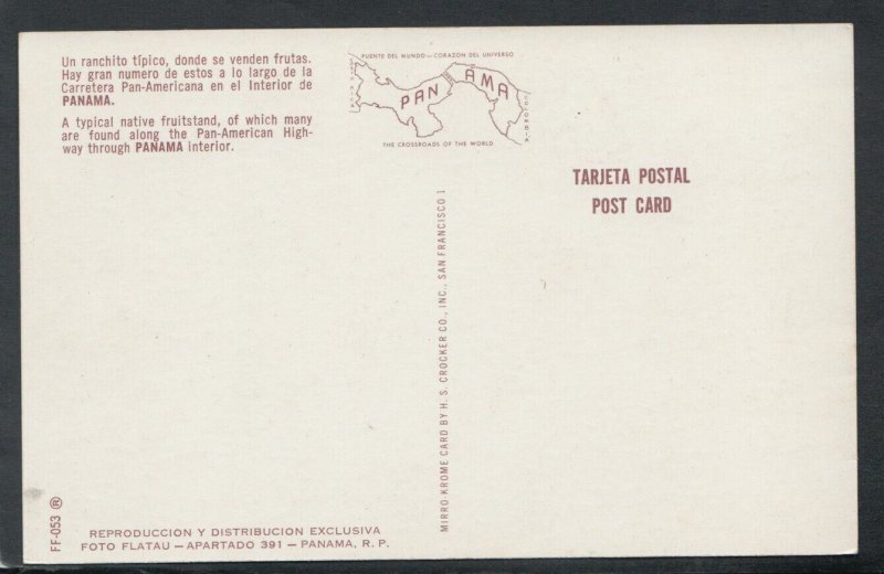 Central America Postcard - Panama - A Typical Native Fuitstand    T5032