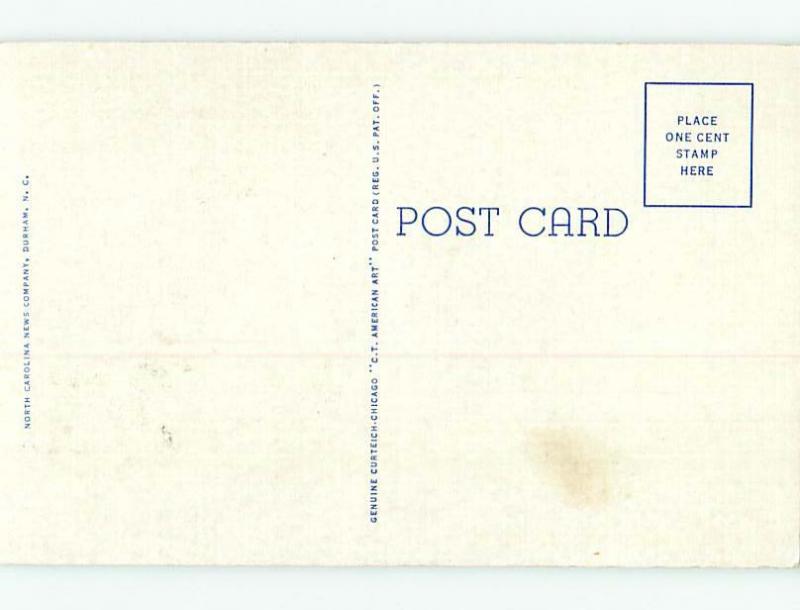 Unused Linen POST OFFICE SCENE Durham North Carolina NC hs1294