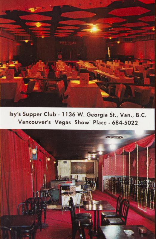 Isy's Supper Club Vancouver BC Isy Walters Unused AD Promo Vintage Postcard E14