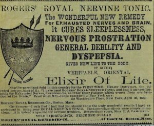 Vintage Victorian Print Ad Rogers' Royal Nervine Tonic Elixir Of Lite F61