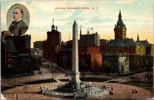 McKinley Historic Monument Downtown Buffalo New York DB Cancel WOB Postcard