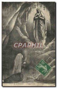 Old Postcard The Apparition Lourdes