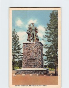 Postcard Donner Monument Donner Lake Truckee California USA