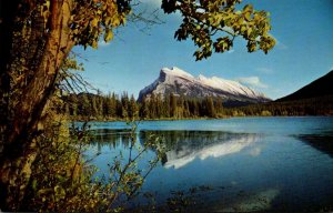 Canada Banff Mount Rundle In The Autumn