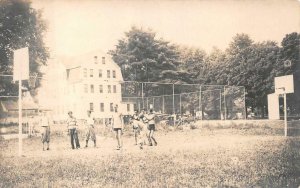 RPPC BASKETBALL GAME  REAL PHOTO POSTCARD (c. 1920)