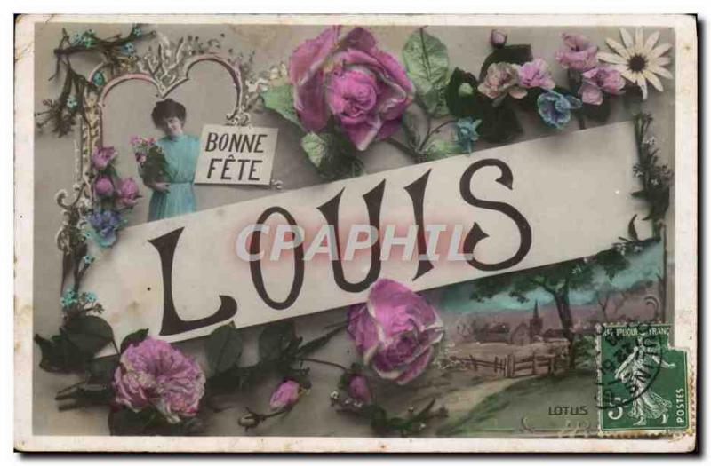 Old Postcard Fancy Surname Louis