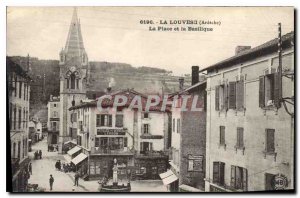 Old Postcard Louvesc Ardeche The Square and Basilica