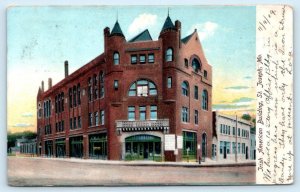 ST. JOSEPH, Missouri MO ~ Street Scene IRISH AMERICAN BUILDING 1909 UDB Postcard