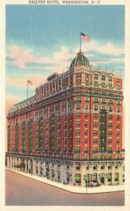 Vintage Postcard Raleigh Hotel Building Historic Landmark Washington D.C.