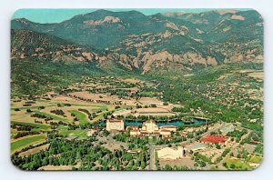 Aerial View Broadmoor Hotel Pike's Peak Colorado CO UNP Chrome Postcard E16