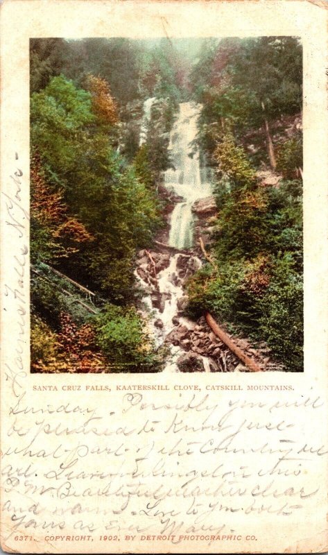 Santa Cruz Falls, Kaaterskill Clove Catskill Mountains NY c1905 UDB Postcard K63