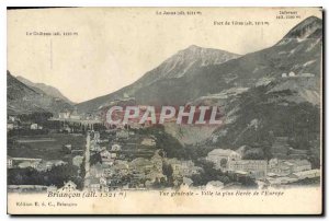 Old Postcard Briancon General View City the highest of Europe