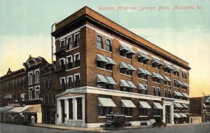 Muscatine, IA Iowa  GERMAN AMERICAN SAVINGS BANK Bogard Sign  ca1910's Postcard